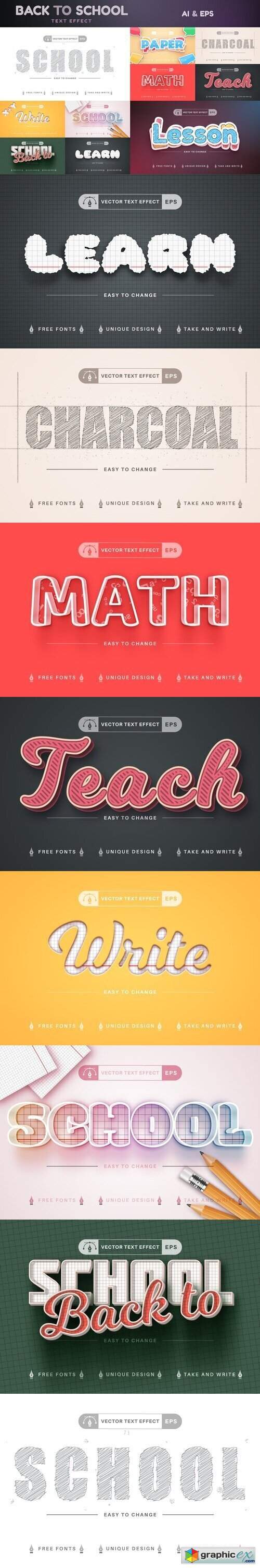 Set 10 School Editable Text Effects 