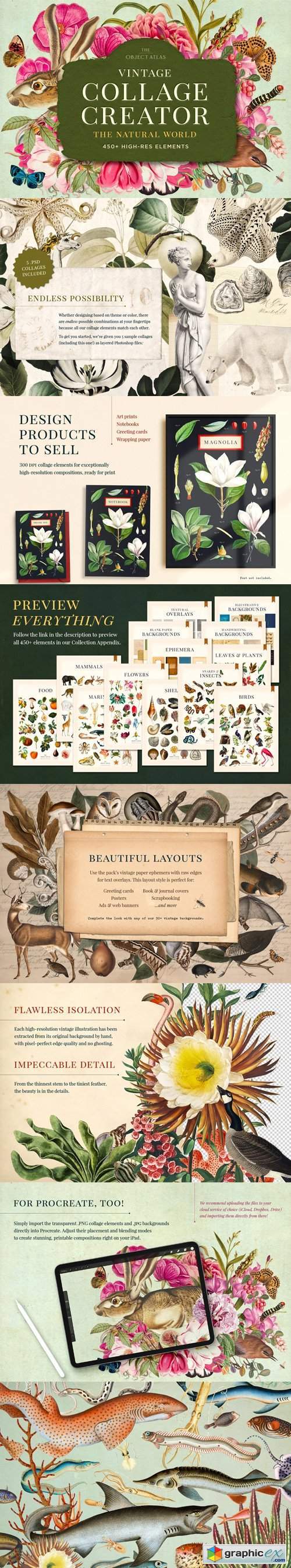 Vintage Nature Collage Creator