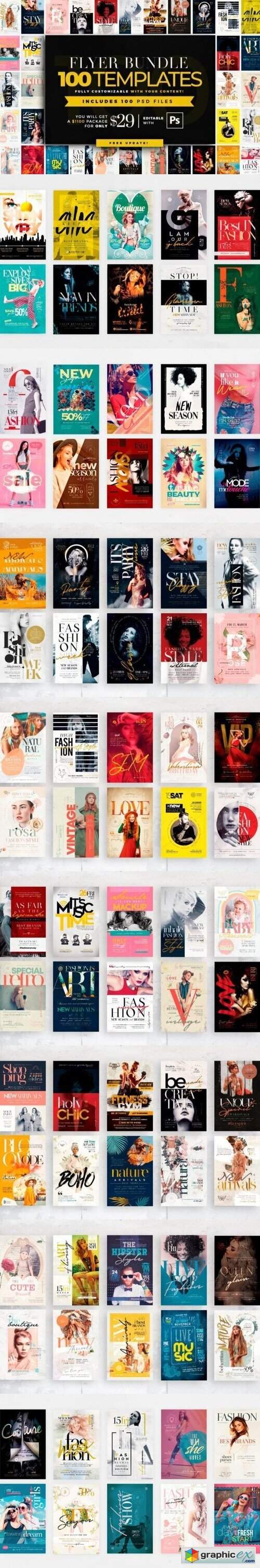  100 PSD (Adobe Photoshop) Flyer Bundle - Mega Pack 