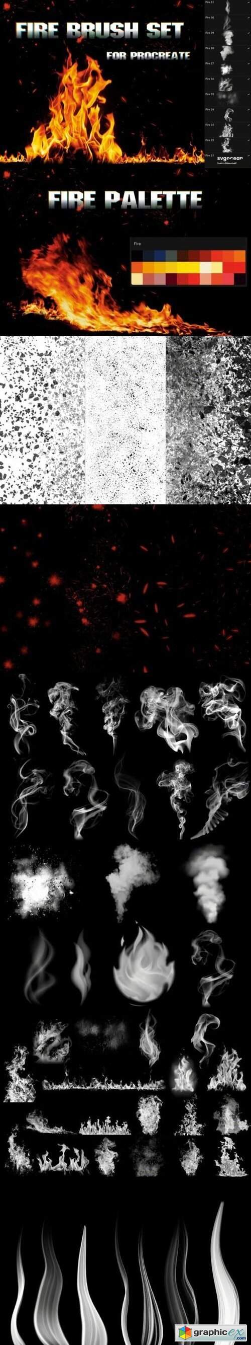 Fire and Flame Procreate Brushes 