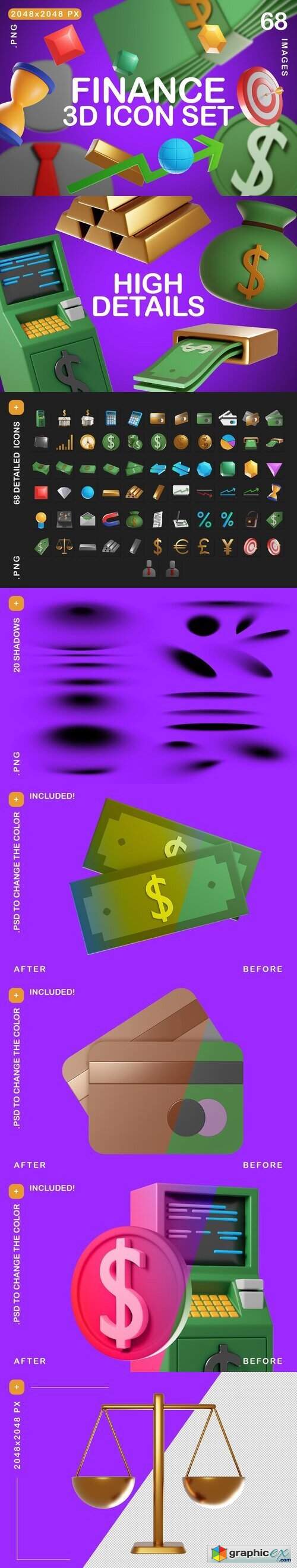 Finance 3D Icon Set 
