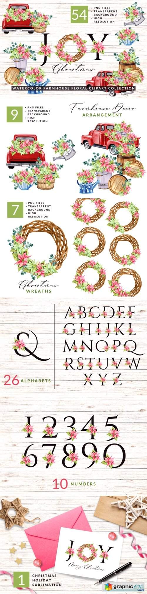 Christmas Farmhouse Floral Collection 