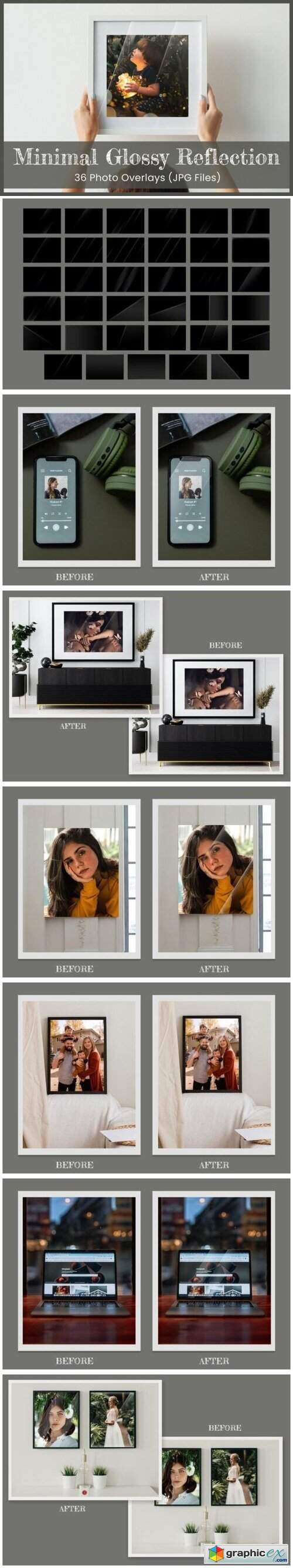 36 Minimal Glossy Reflection Overlay 