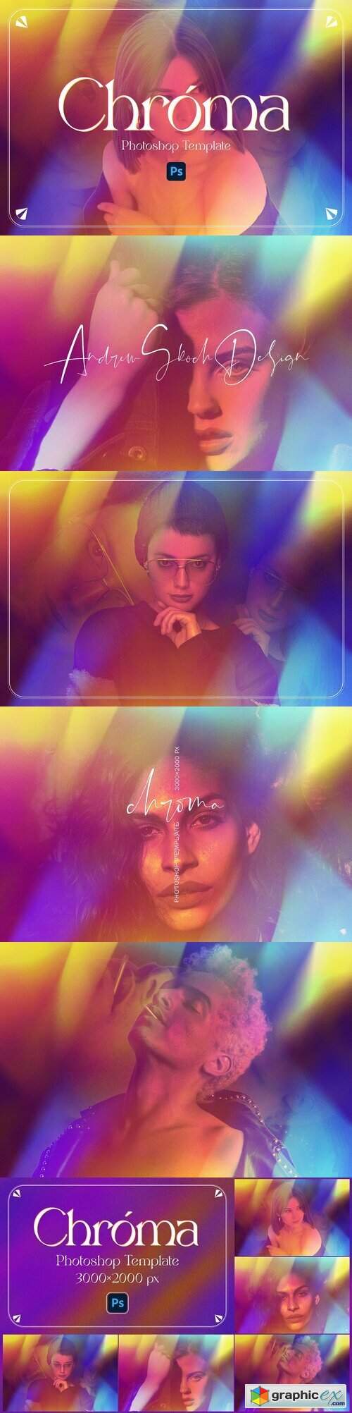 Chromatic Effect Photoshop Template 