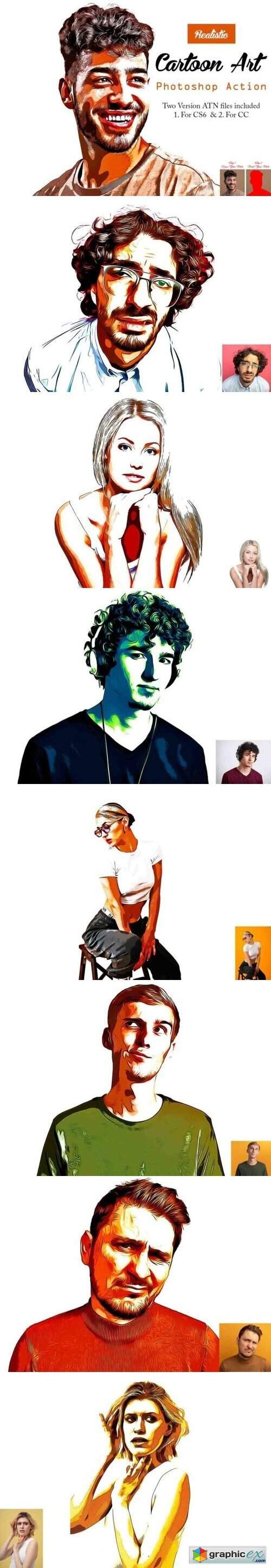 Realistic Cartoon Art Photoshop Action 