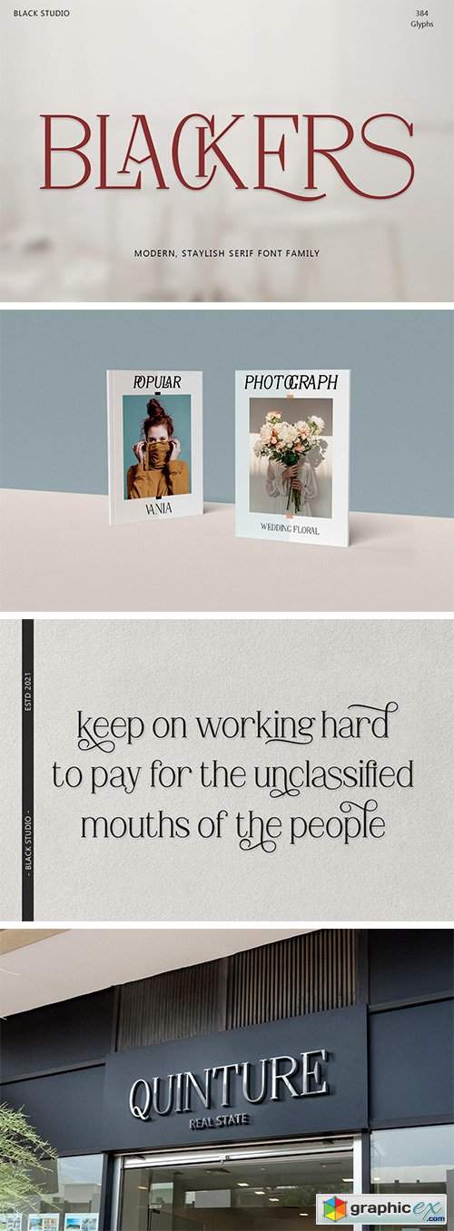 Blackers - Modern Vintage Serif Font