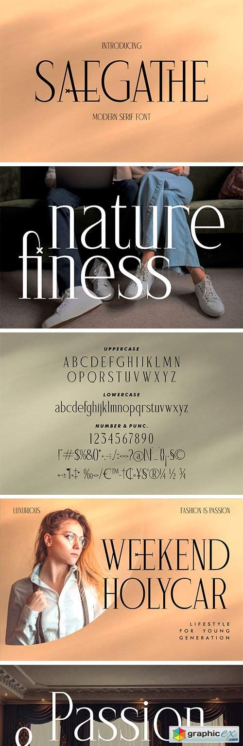 Saegathe Modern Serif Font